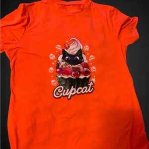Orange Cupcat Graphic Night Shirt